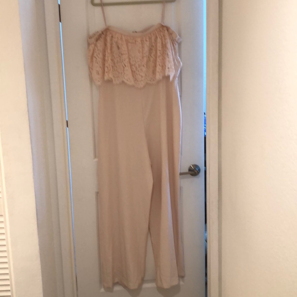 BHLDN Ballet Slipper Lace strapless Jumpsuit